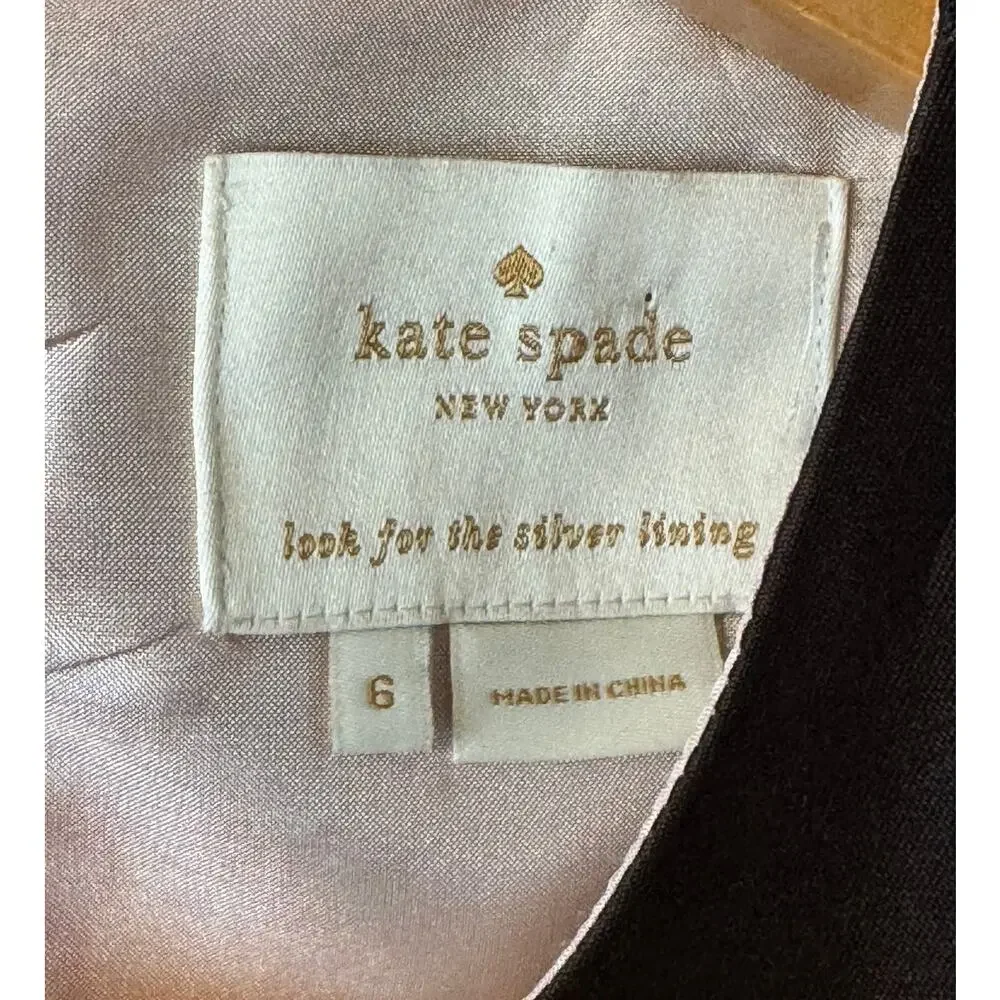 Kate Spade Marti Bow-Back Multi Colored Red Black Dress Womens size 6